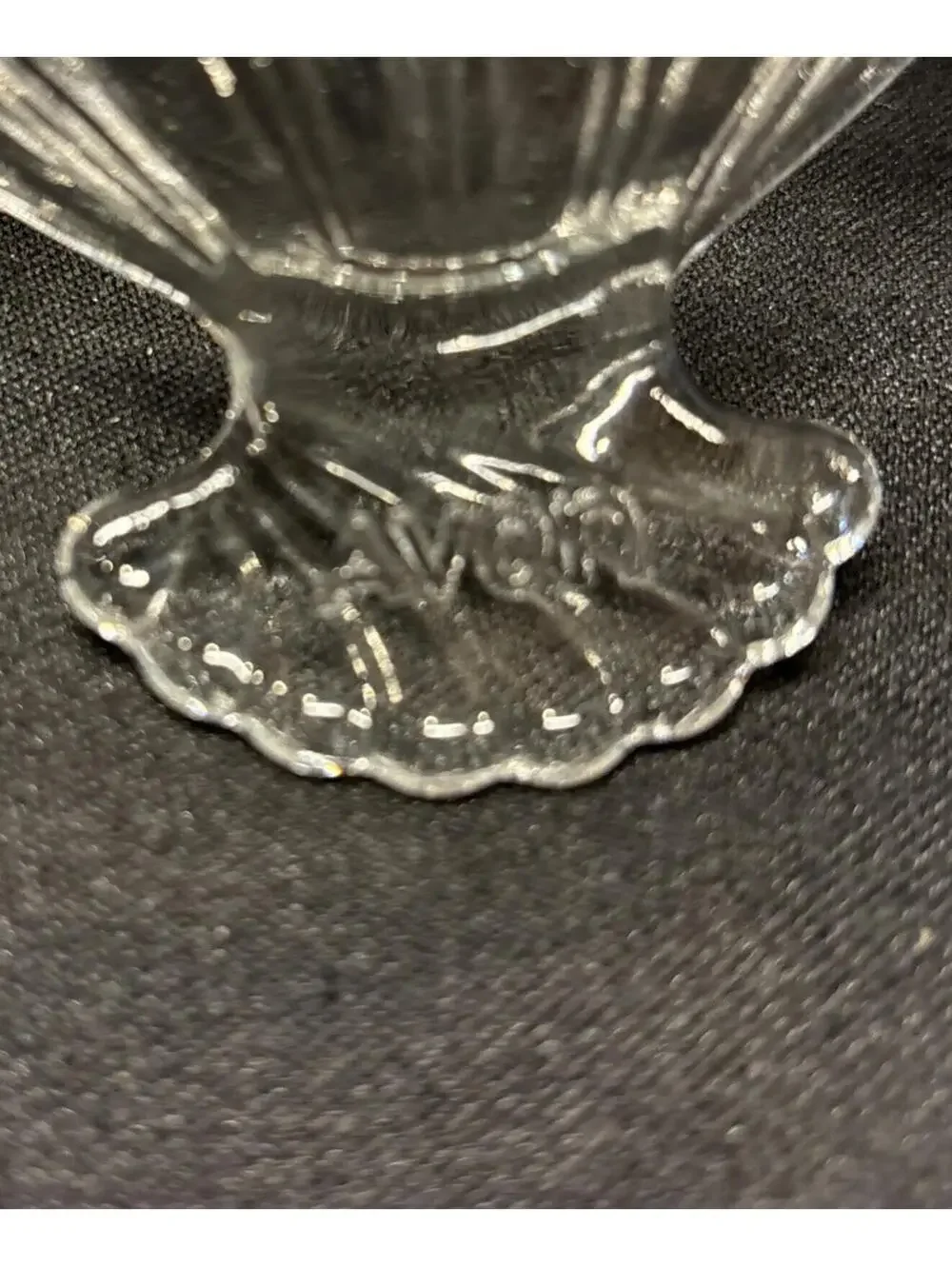 VTG Clear Glass Fan Plate Vanity Tray Trinket Dish Avon Great For Jewelry USA